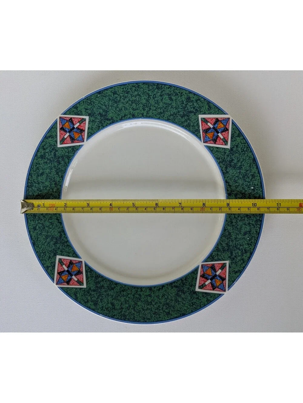 1990s Geometric / Southwestern Pattern Stonewear Plates (2), Lynn's Avanel